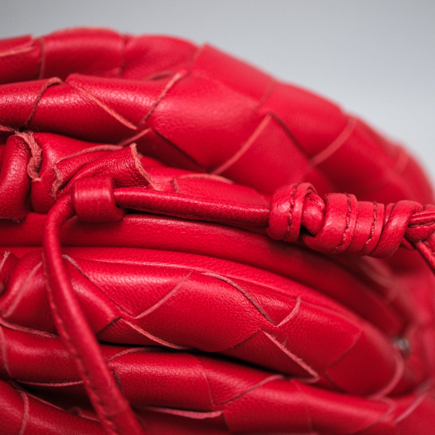 Bottega Veneta Mini Pouch Red Intrecciato Lambskin
