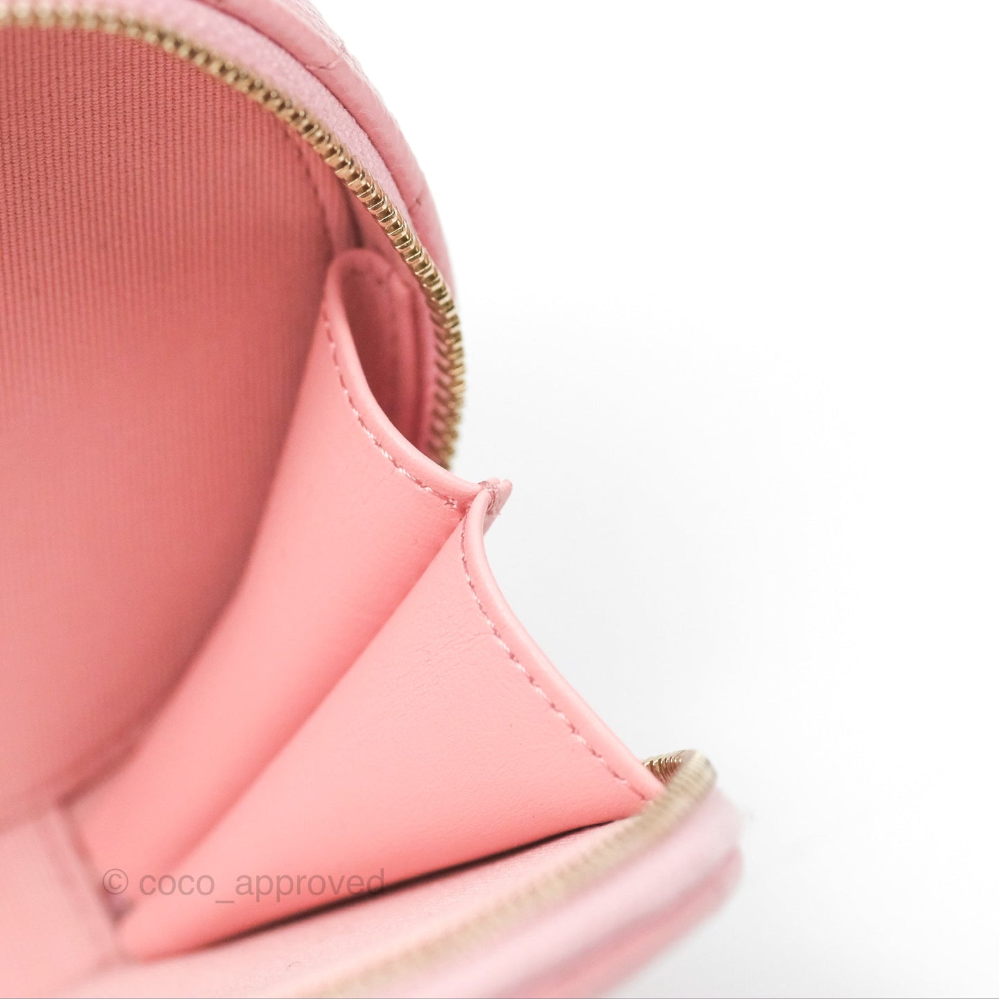 Chanel Mini Round Vanity Bag Handle With Care Pink Caviar 22C