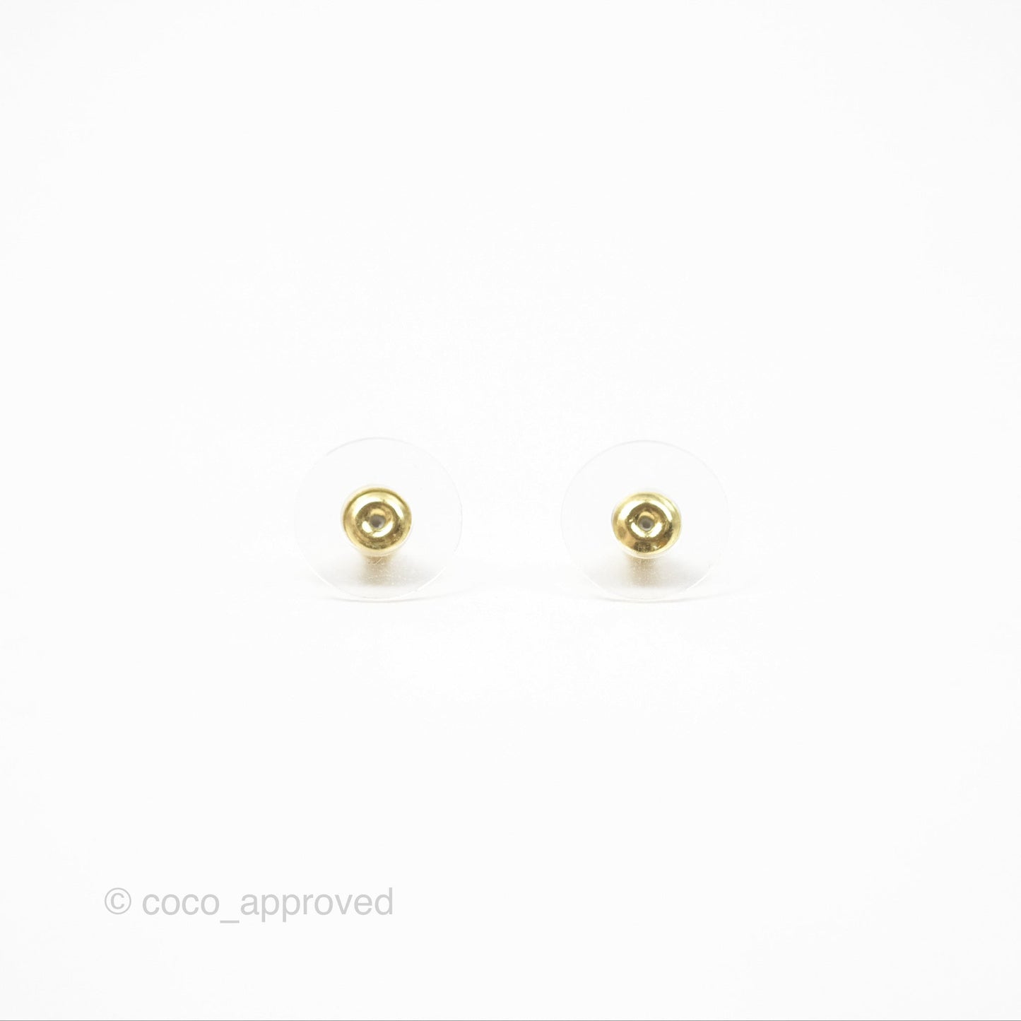 Chanel CC Square Black Earrings Gold Tone 24V