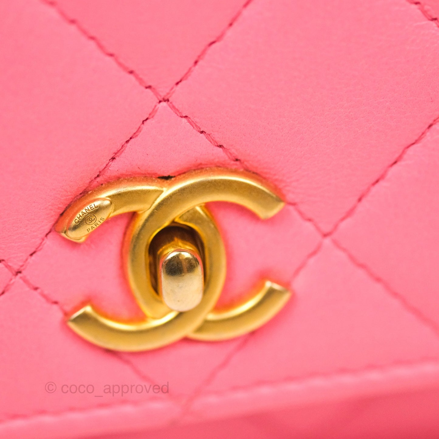 Chanel Quilted Pearl Crush Wallet on Chain WOC Pink Lambskin Aged Gold Hardware