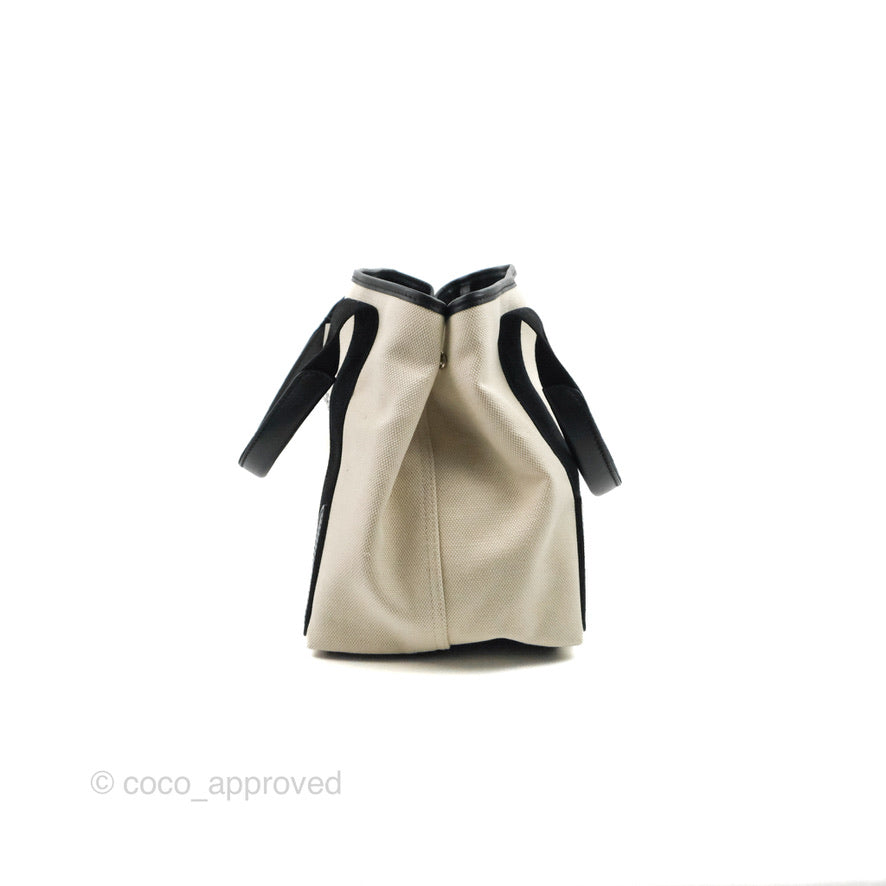 Balenciaga Small Navy Cabas Bag Off-white Canvas