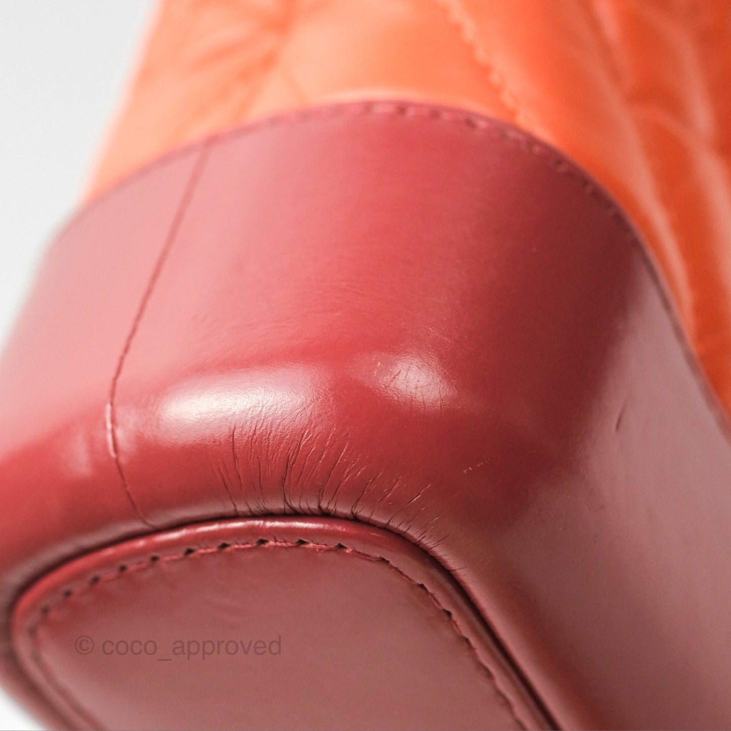 Chanel Small Gabrielle Hobo Chevron Orange Red Aged Calfskin