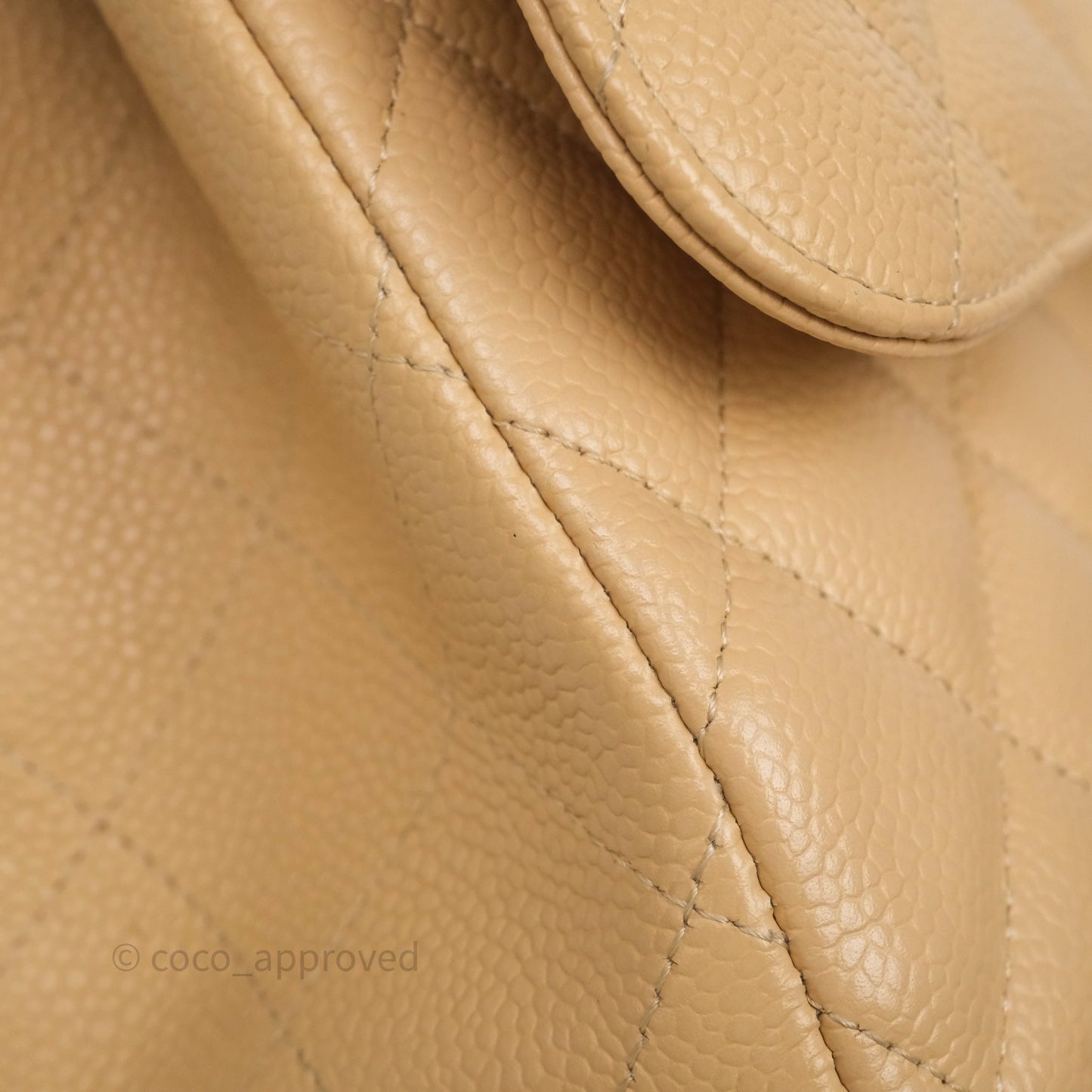 Chanel Jumbo Double Flap Beige Caviar Gold Hardware⁣⁣