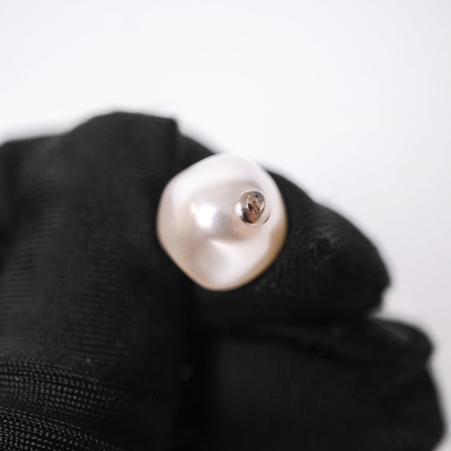 Chanel Drop CC Pearls Earrings Silver Tone 26S