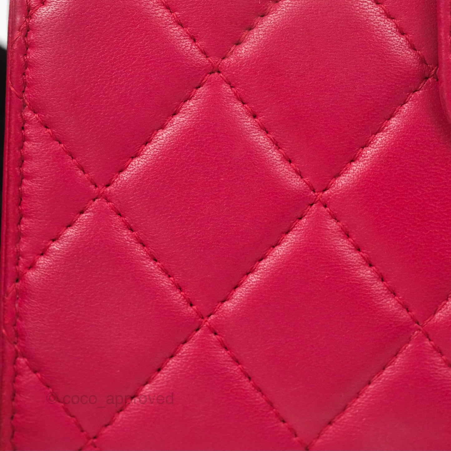 Chanel Quilted Classic French Wallet Lambskin Red Silver Hardware