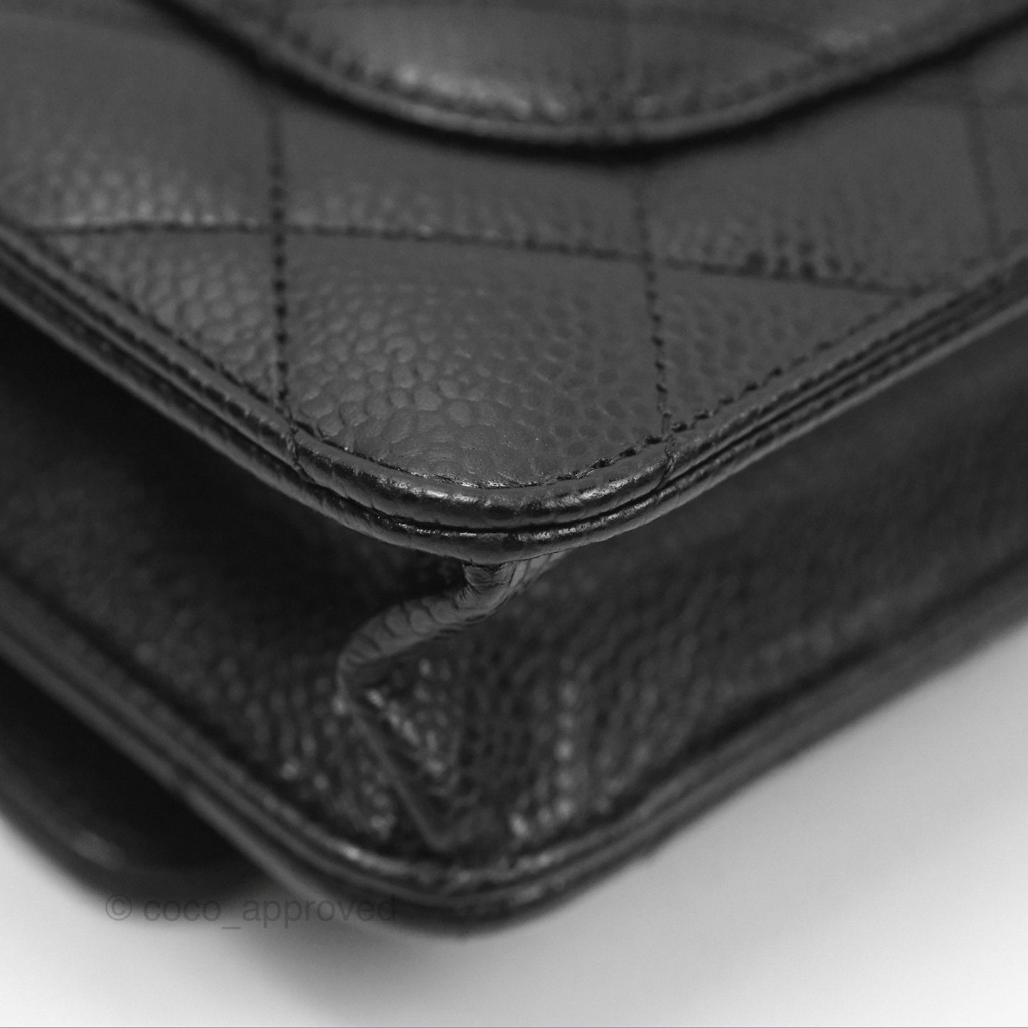 Chanel Quilted Classic Wallet On Chain WOC Black Caviar Gold Hardware