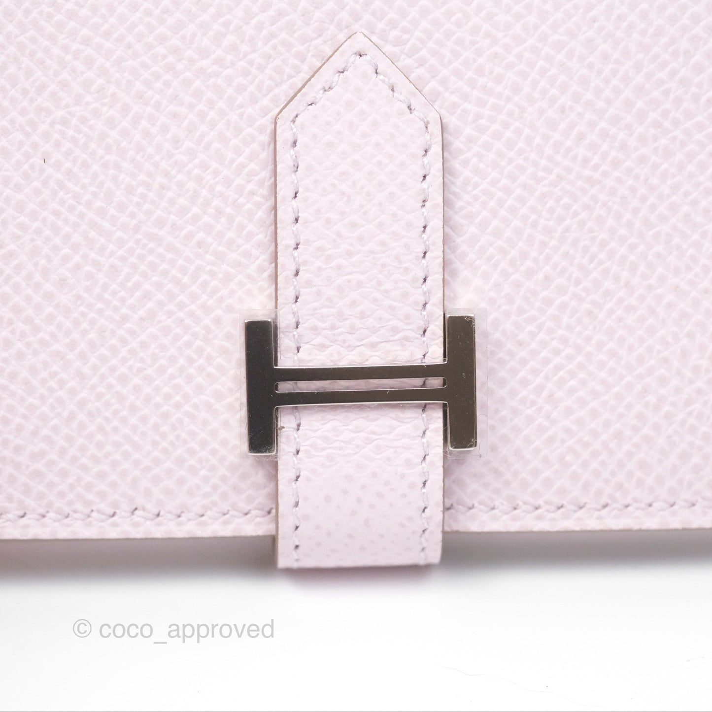 Hermes Bearn Card Holder Epsom Mauve Pale Palladium Hardware