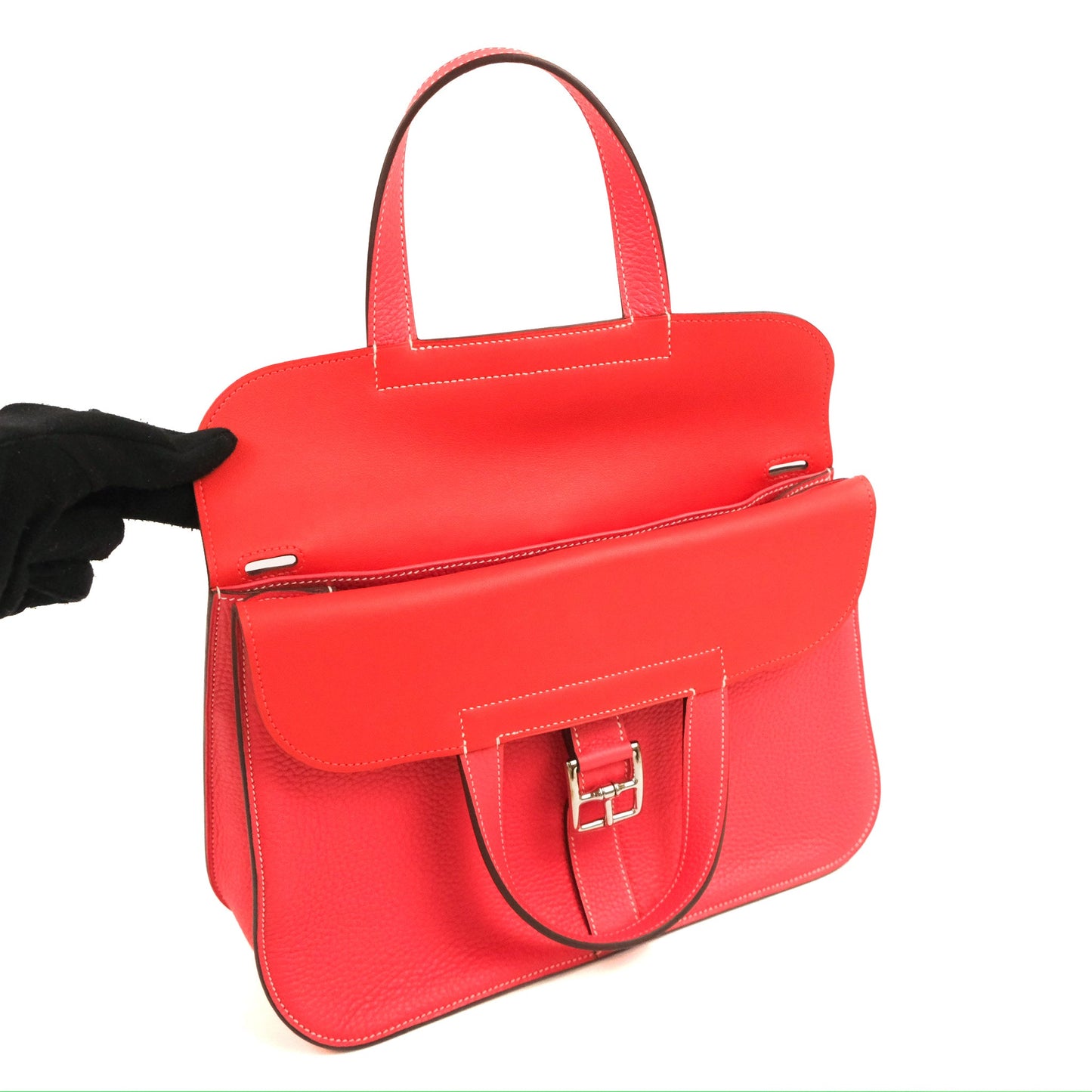 Hermès Halzan 31 Red Palladium Hardware