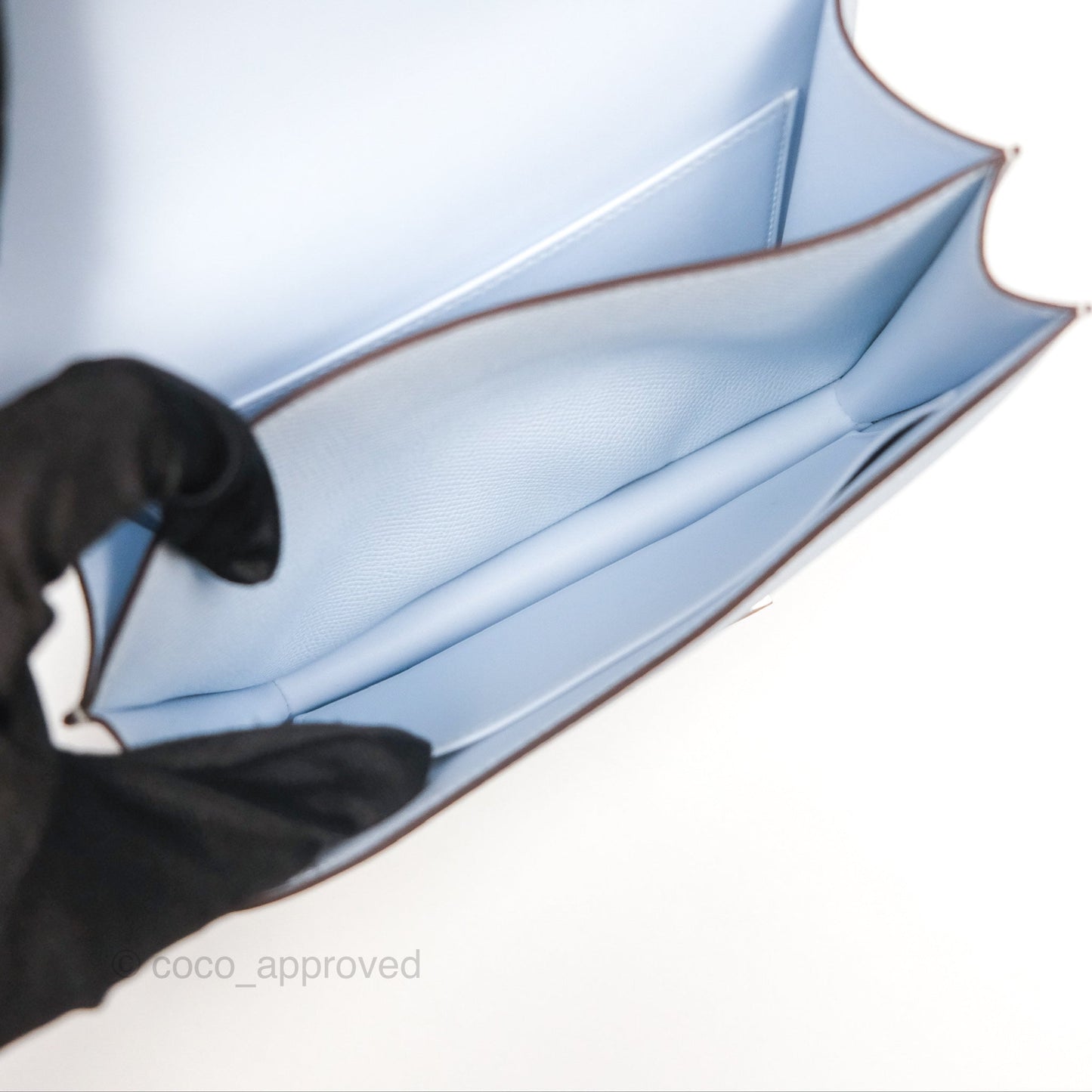 Hermès Constance Mini 18cm Blue Brume Epsom Palladium Hardware