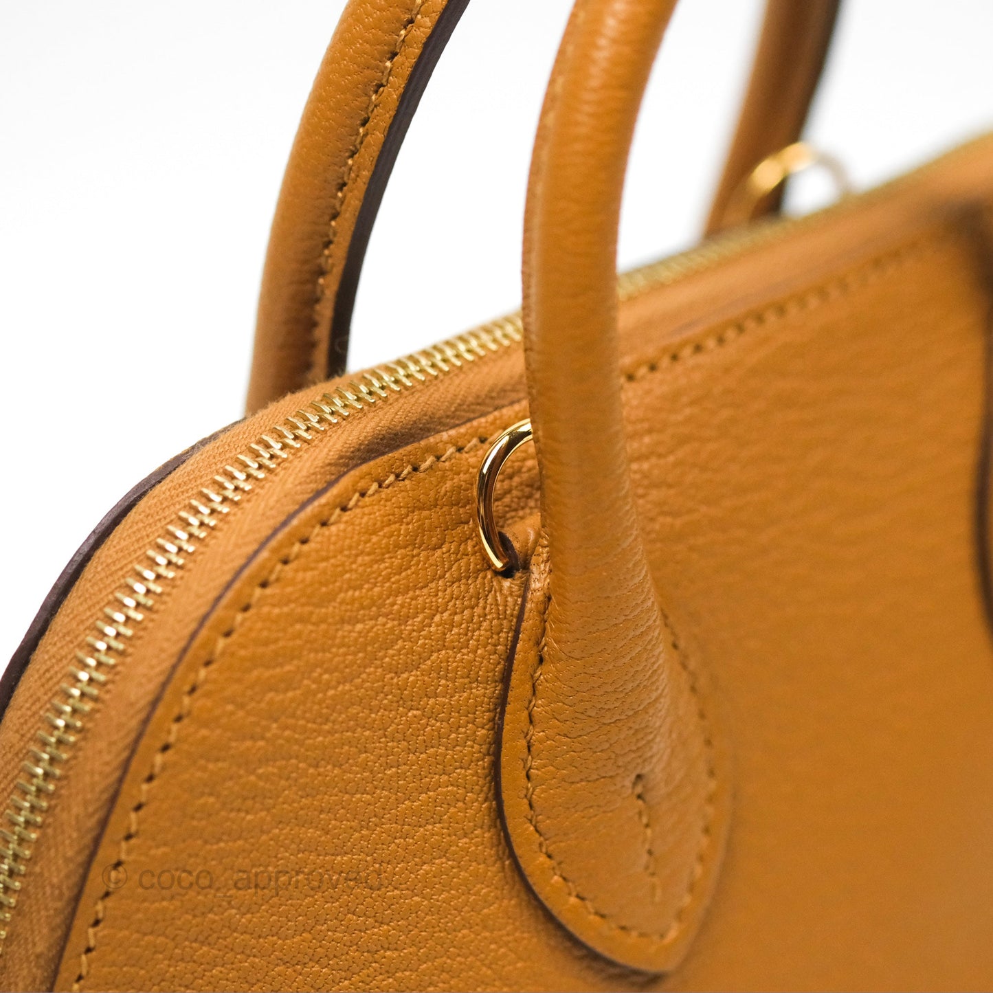 Hermès Bolide Mini 1923 Caramel Chevre Mysore Strap Ficelle/Black Gold Hardware