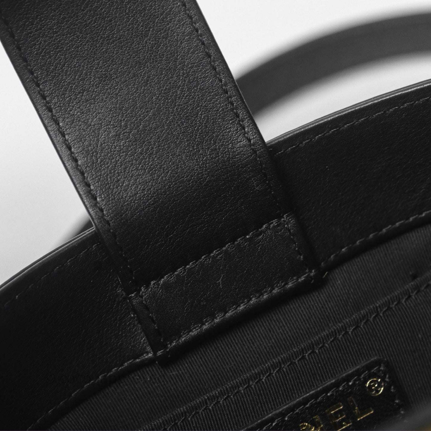Chanel Quilted Boy Bucket Bag Black Lambskin Aged Gold Hardware
