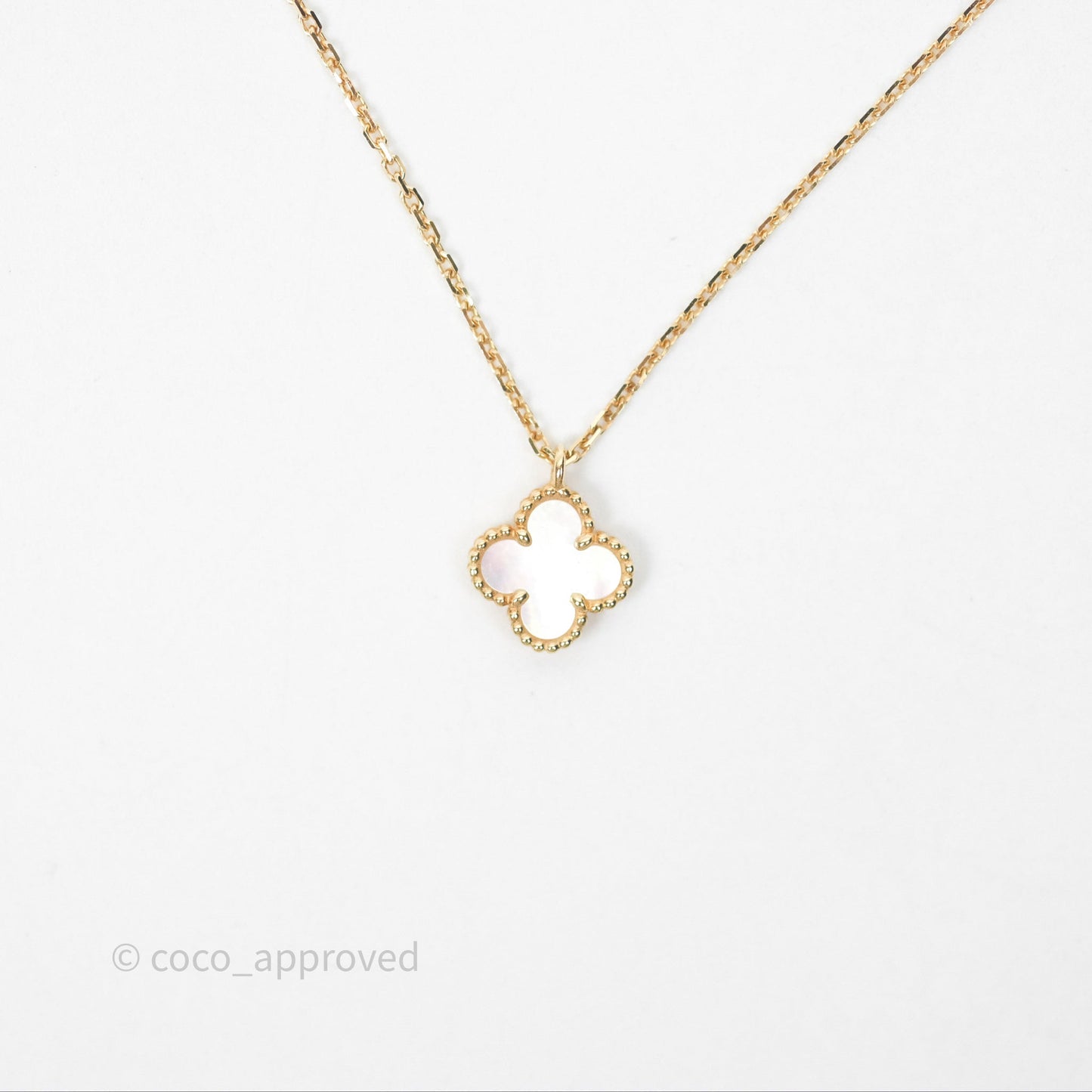 Van Cleef & Arpels Sweet Alhambra Pendant Necklace White Mother-of-pearl Yellow Gold