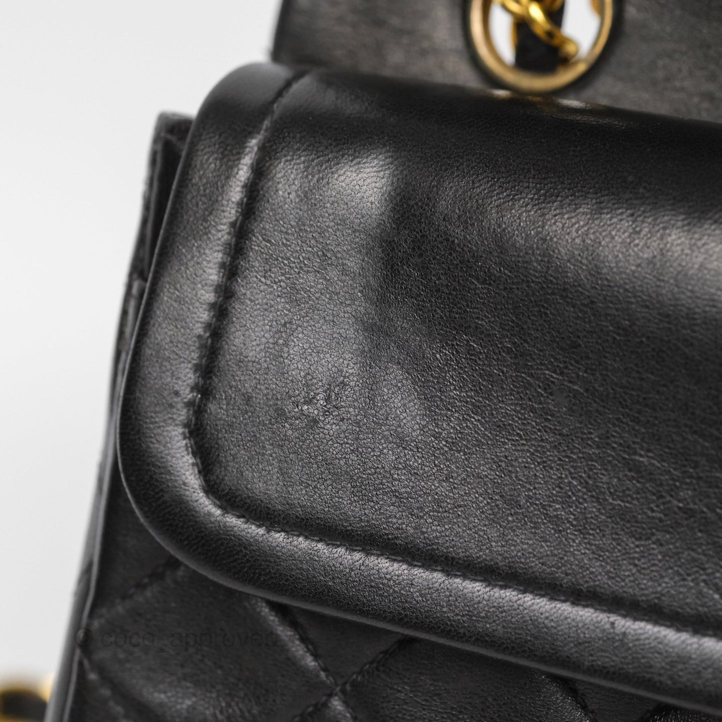 Chanel Vintage Small Classic Flap Black Lambskin 24K Gold Hardware