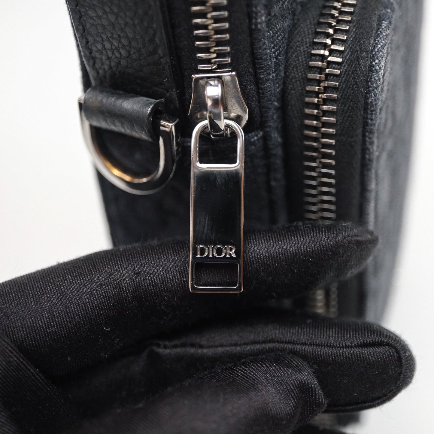 Christian Dior Men's Crossbody Bag Black Oblique Canvas