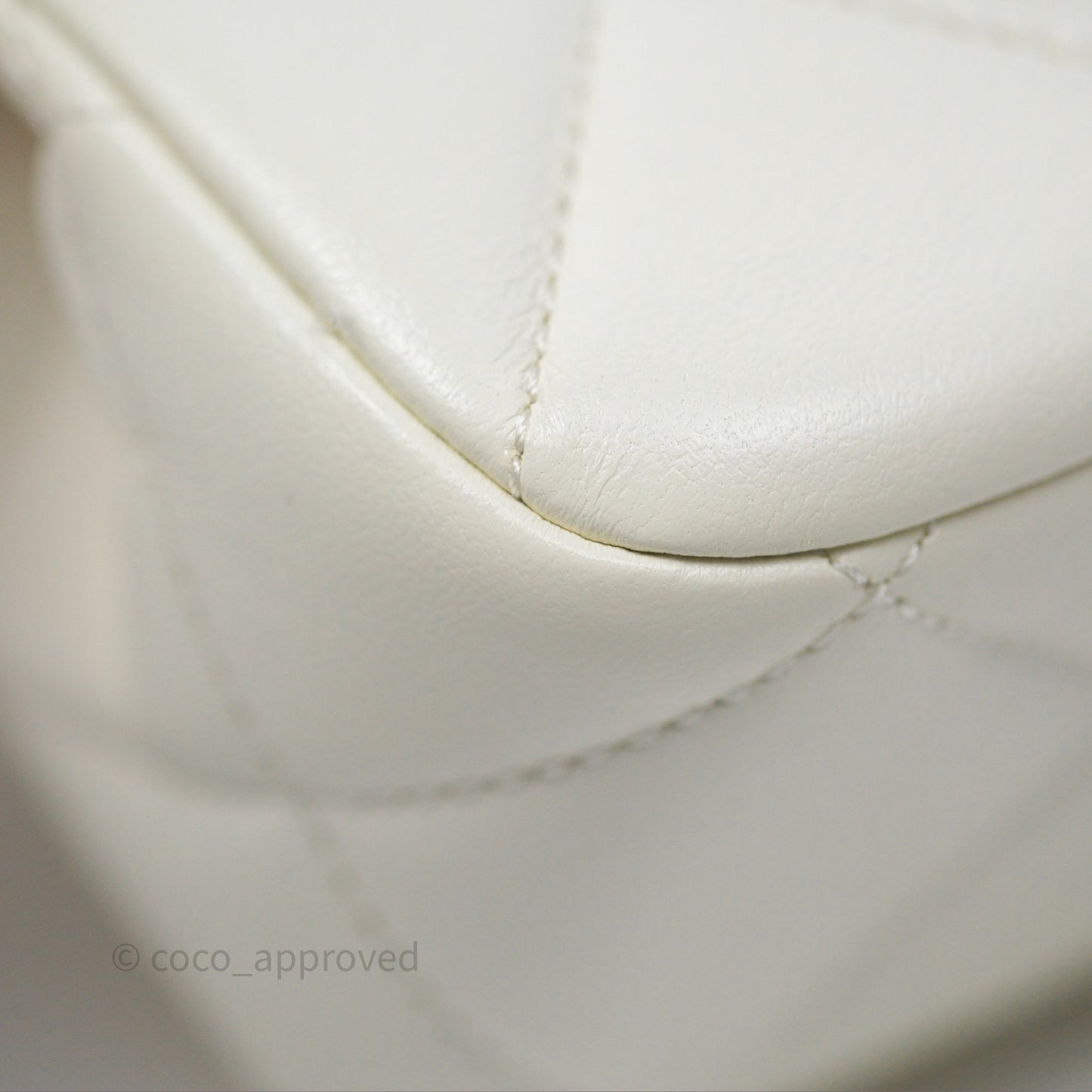 Chanel Quilted Double Pearl Adjustable Chain Flap Bag White Lambskin Aged Gold Hardware 24S