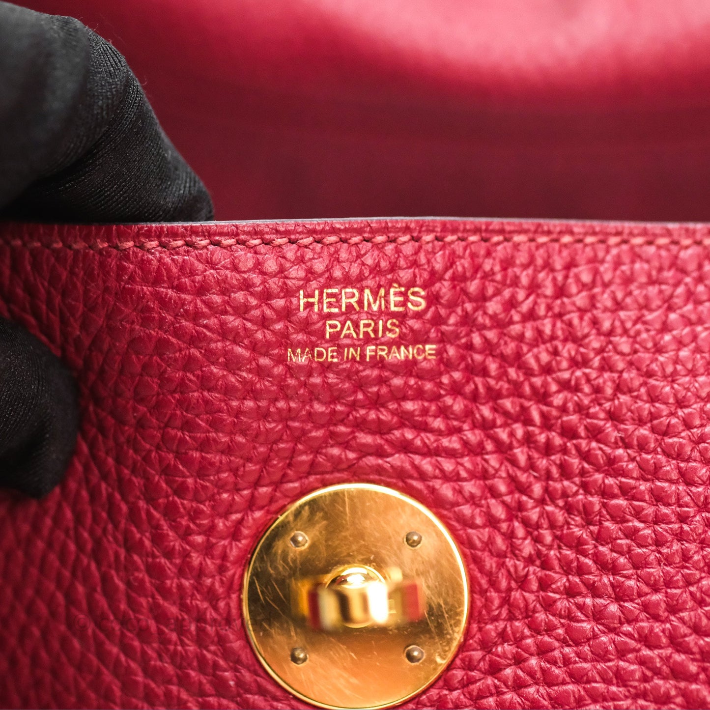 Hermès Lindy 30 Rouge Grenat K1 Clemence Gold Hardware