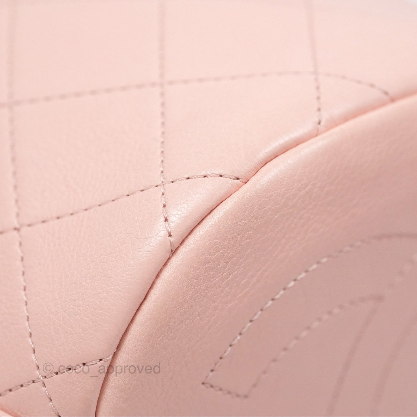 Chanel Quilted Top Handle Drawstring Bucket Bag Calfskin Tweed Pink Aged Gold Hardware