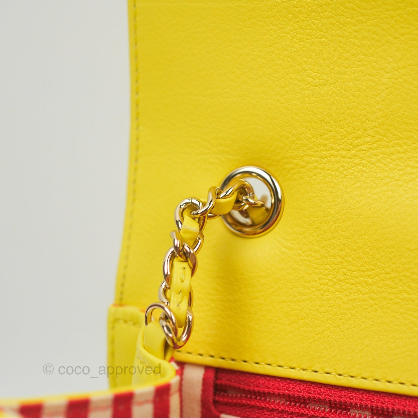 Chanel Chevron Square Envelope Flap Bag Yellow 19C