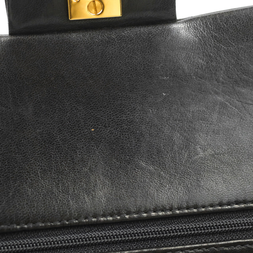 Chanel Classic Vintage Medium Flap Black Lambskin 24K Gold Hardware
