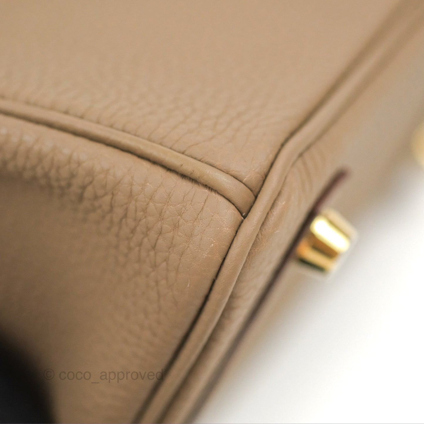 Hermes Birkin 25 Retourne Etoupe 18 Togo Gold Hardware