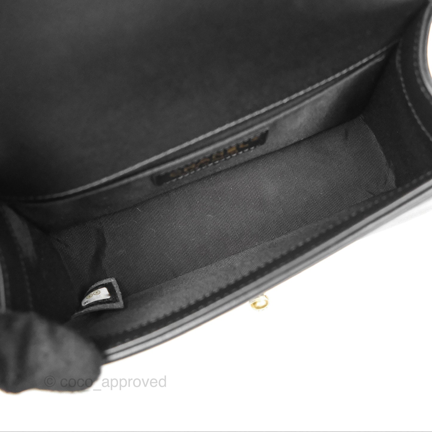 Chanel Small Boy Black Calfskin Aged Gold Hardware