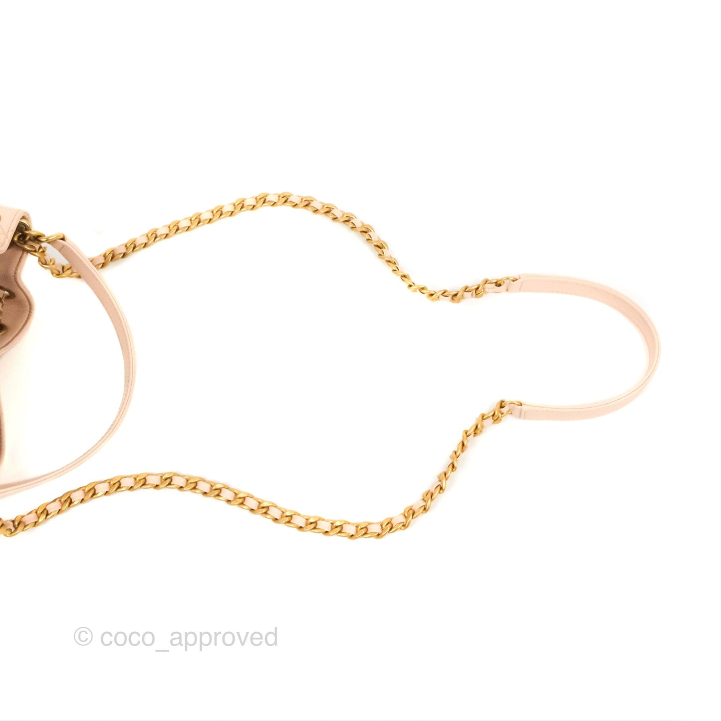 Chanel Quilted Top Handle Drawstring Bucket Bag Pink Caviar Aged Gold Hardware