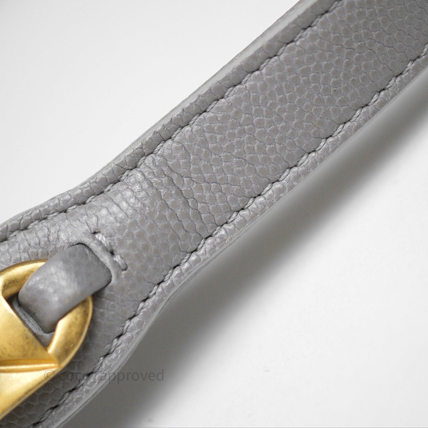 Chanel Drawstring Bucket Bag Grey Grained Calfskin Aged Gold Hardware