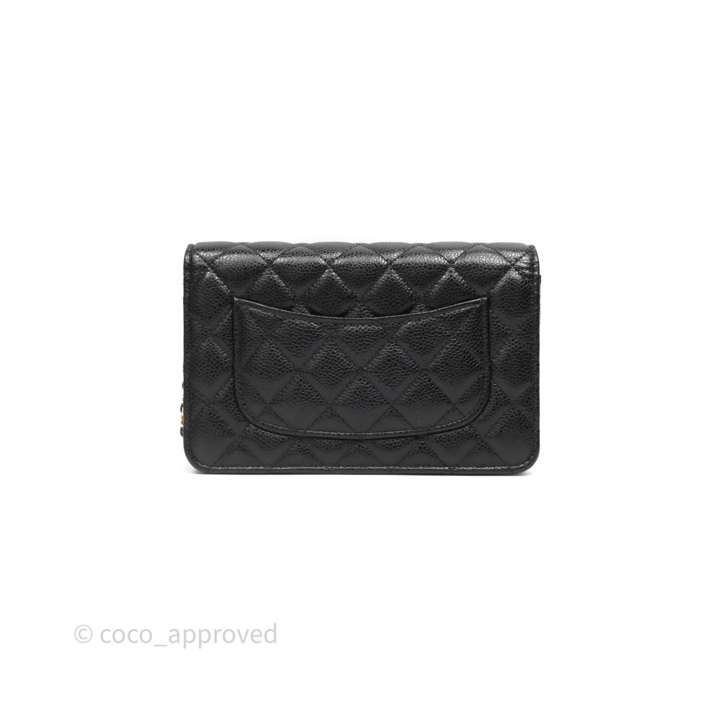 Chanel Classic Wallet On Chain WOC Quilted Black Caviar Gold Hardware