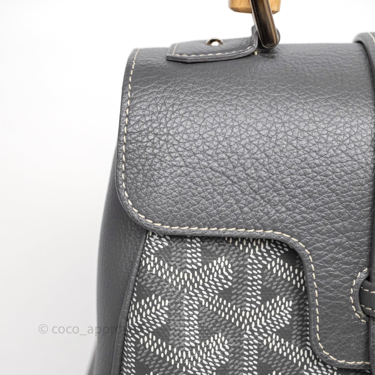 Goyard Saïgon Mini Bag Chevroches Calfskin Grey Silver Hardware