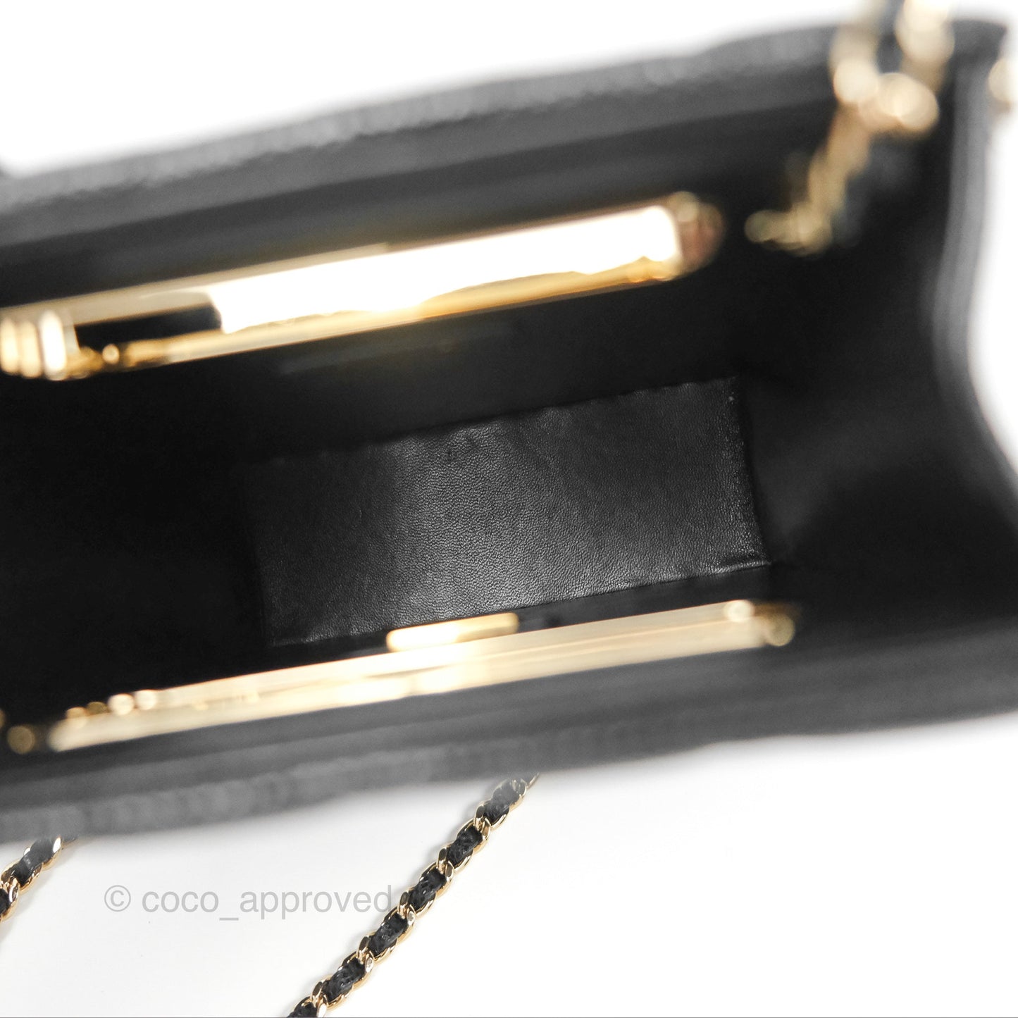 Chanel Evening Bag Caviar Black Gold Hardware 22S