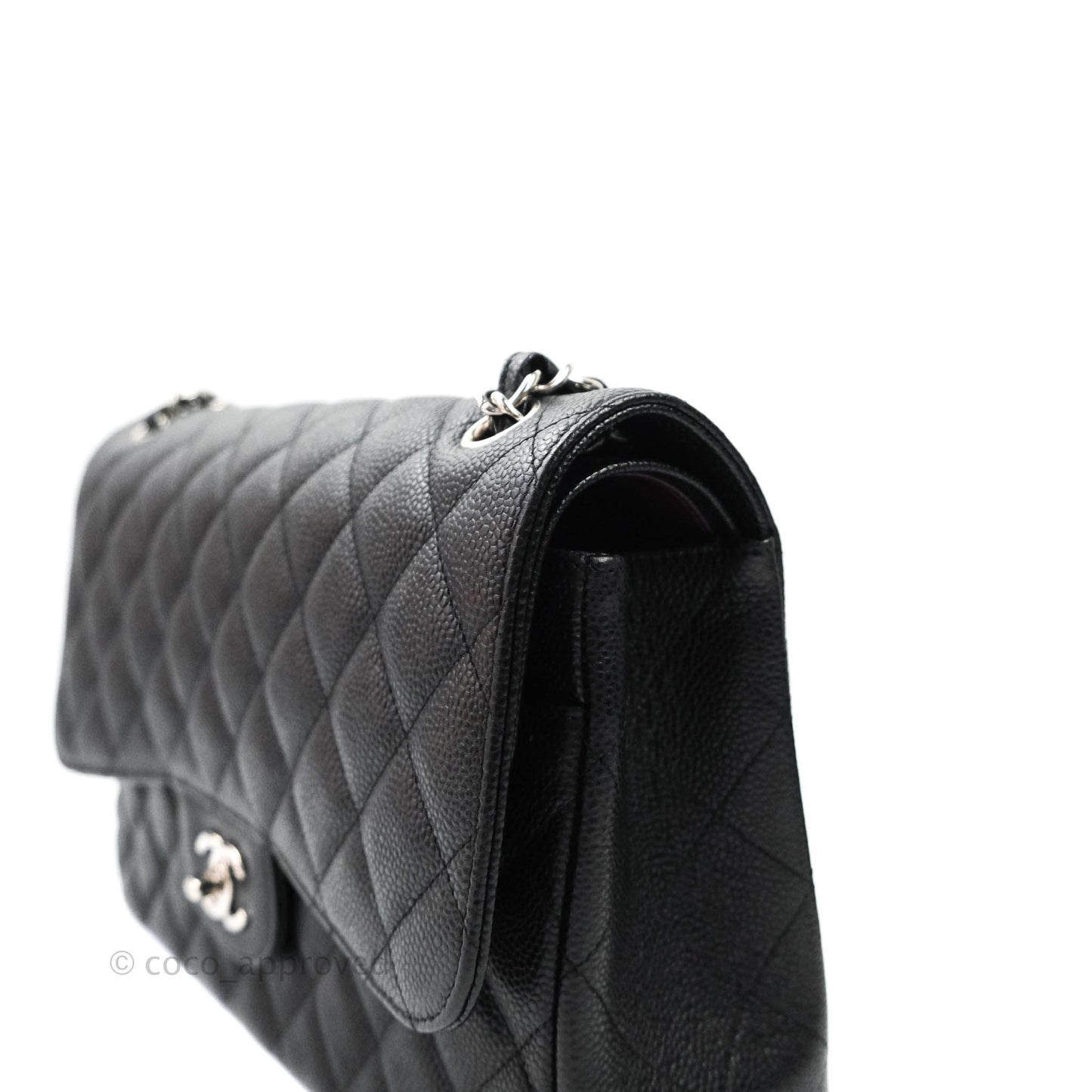 Chanel Jumbo Double Flap Black Caviar Silver Hardware⁣⁣