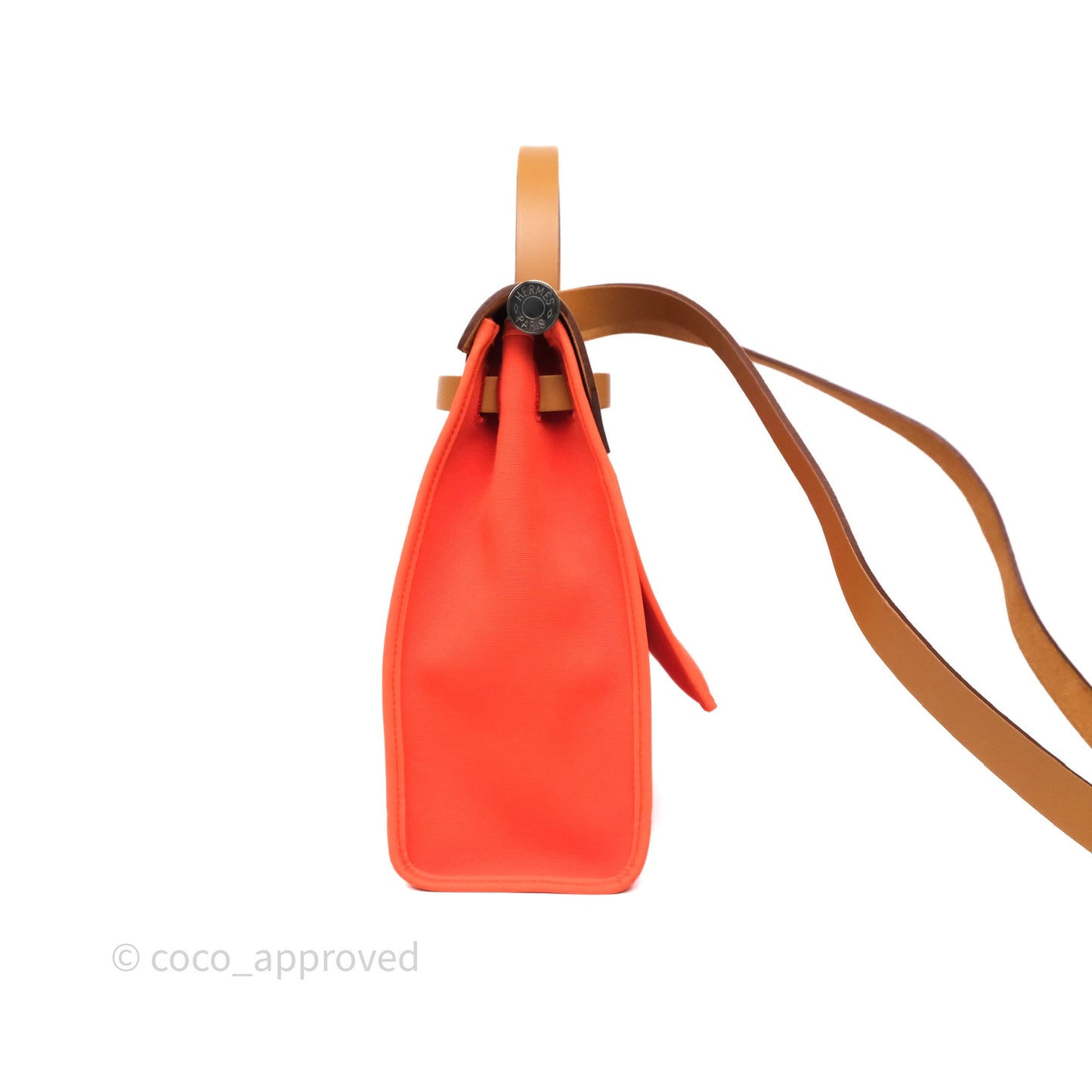 Hermès Herbag Zip 31 Capucine 9T / Fauve 34 Canvas Palladium Hardware