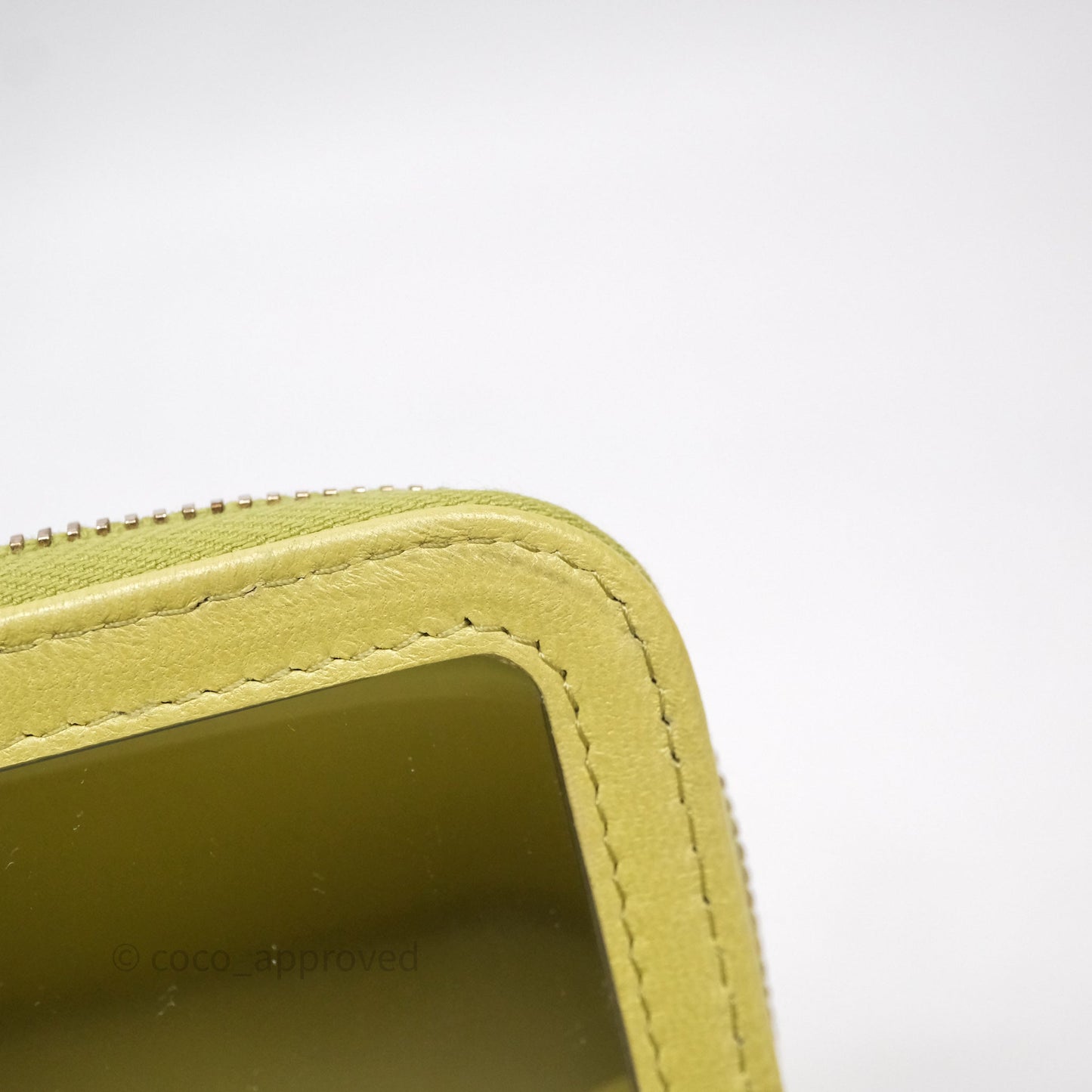 Chanel Quilted Vanity With Chain Lambskin Green Gold Hardware