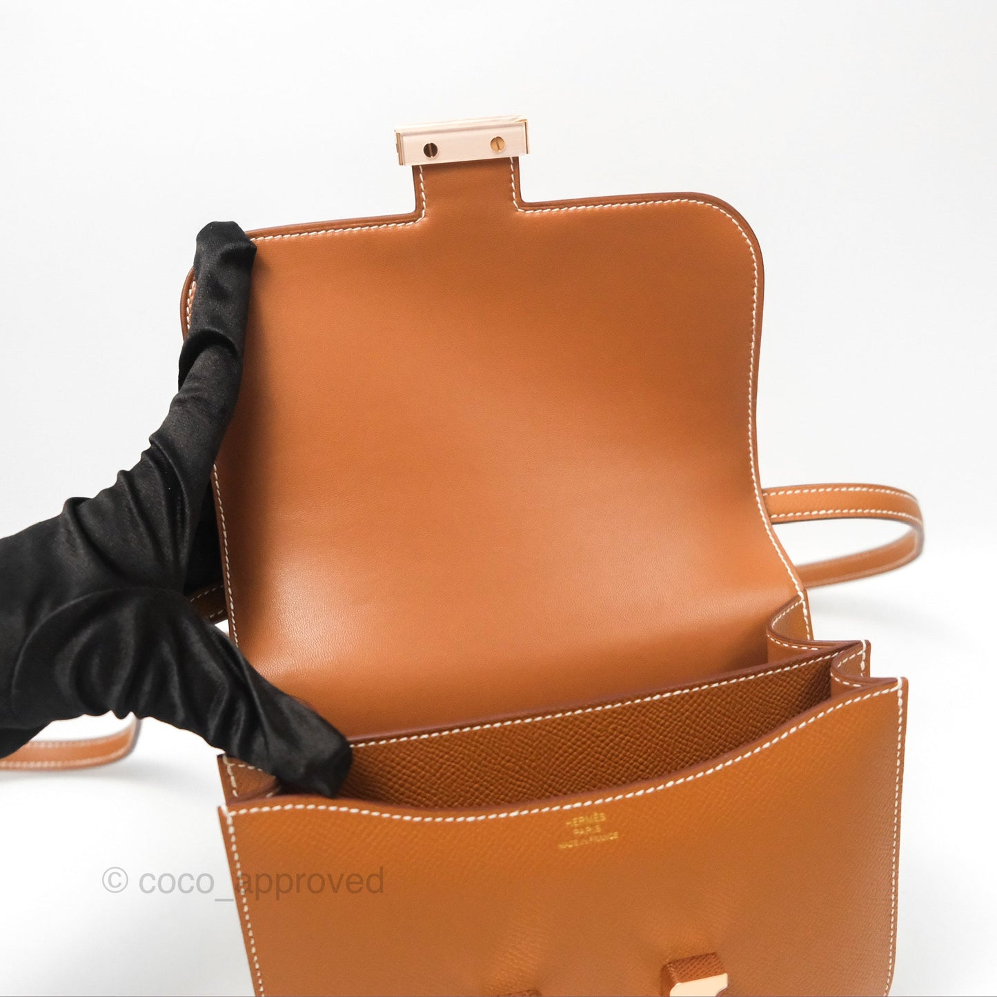 Hermès Constance Mini 18 with Mirror Gold Epsom Rose Gold Hardware
