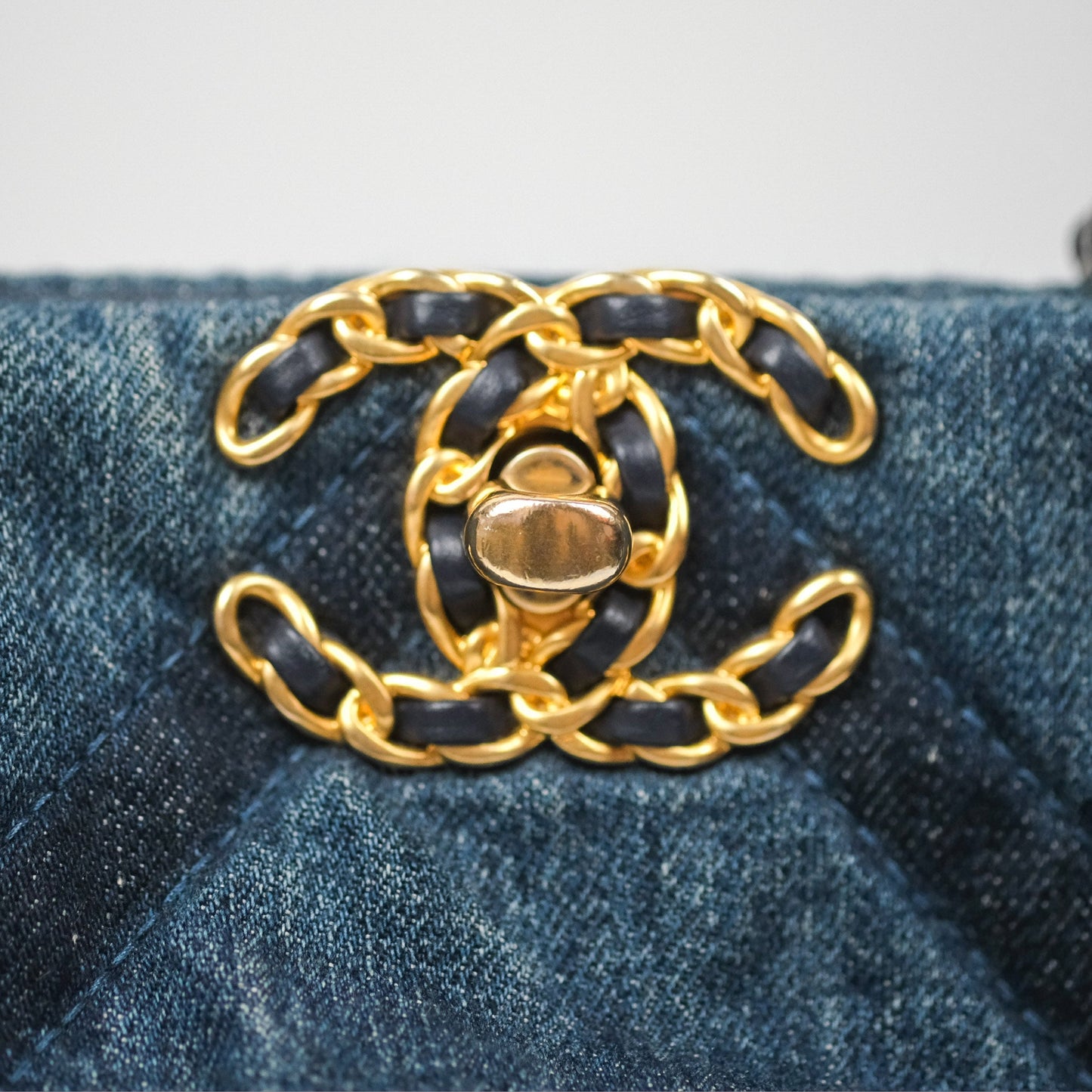 Chanel 19 Tote Quilted Denim Mixed Hardware 23C
