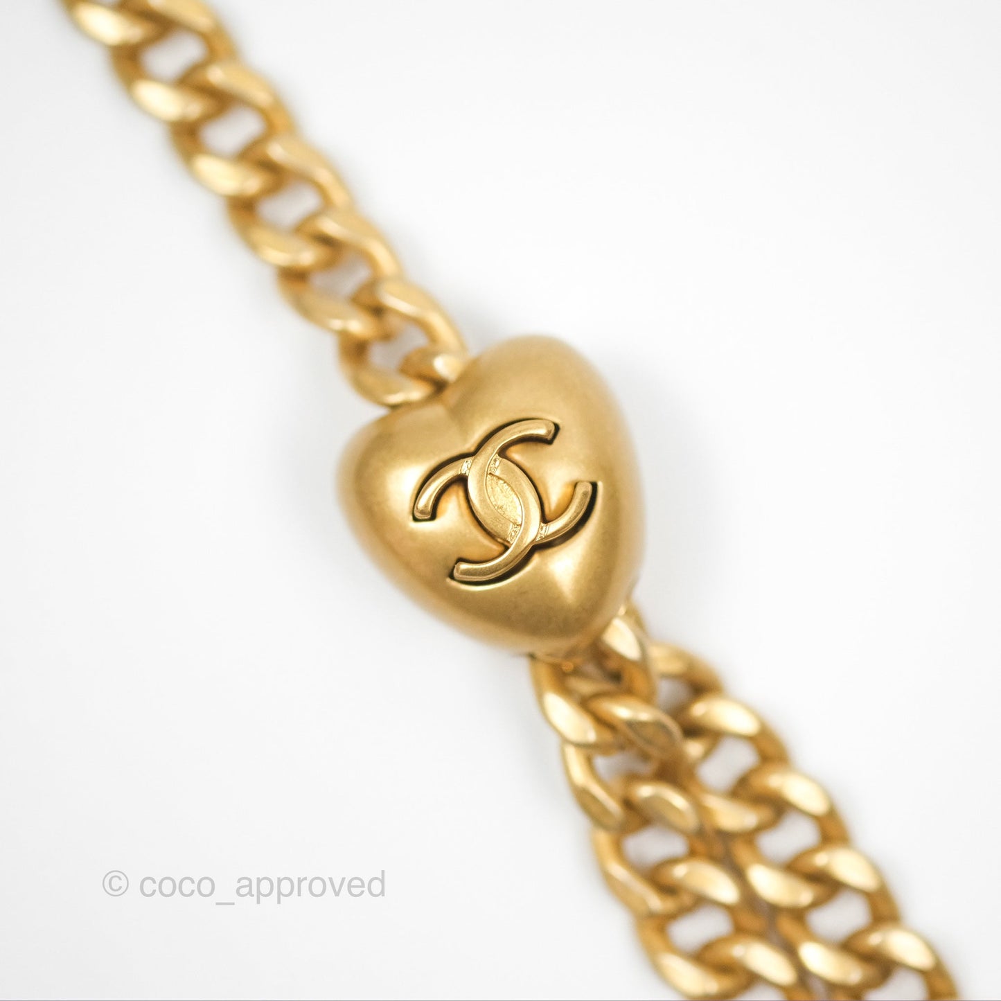 Chanel Mini Flap Bag Heart Adjustable Chain Grey Caviar Aged Gold Hardware 24P