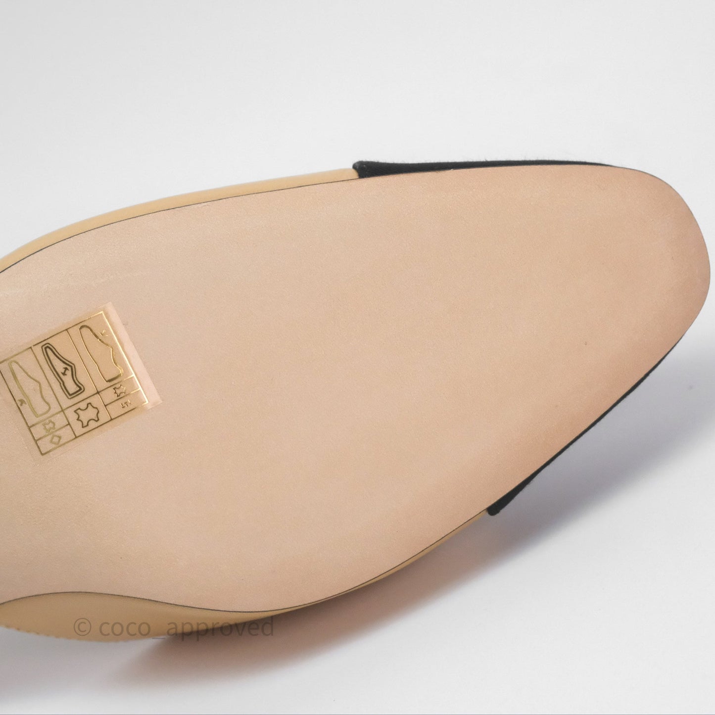 Chanel Classic Slingback Beige Black Leather Size 38