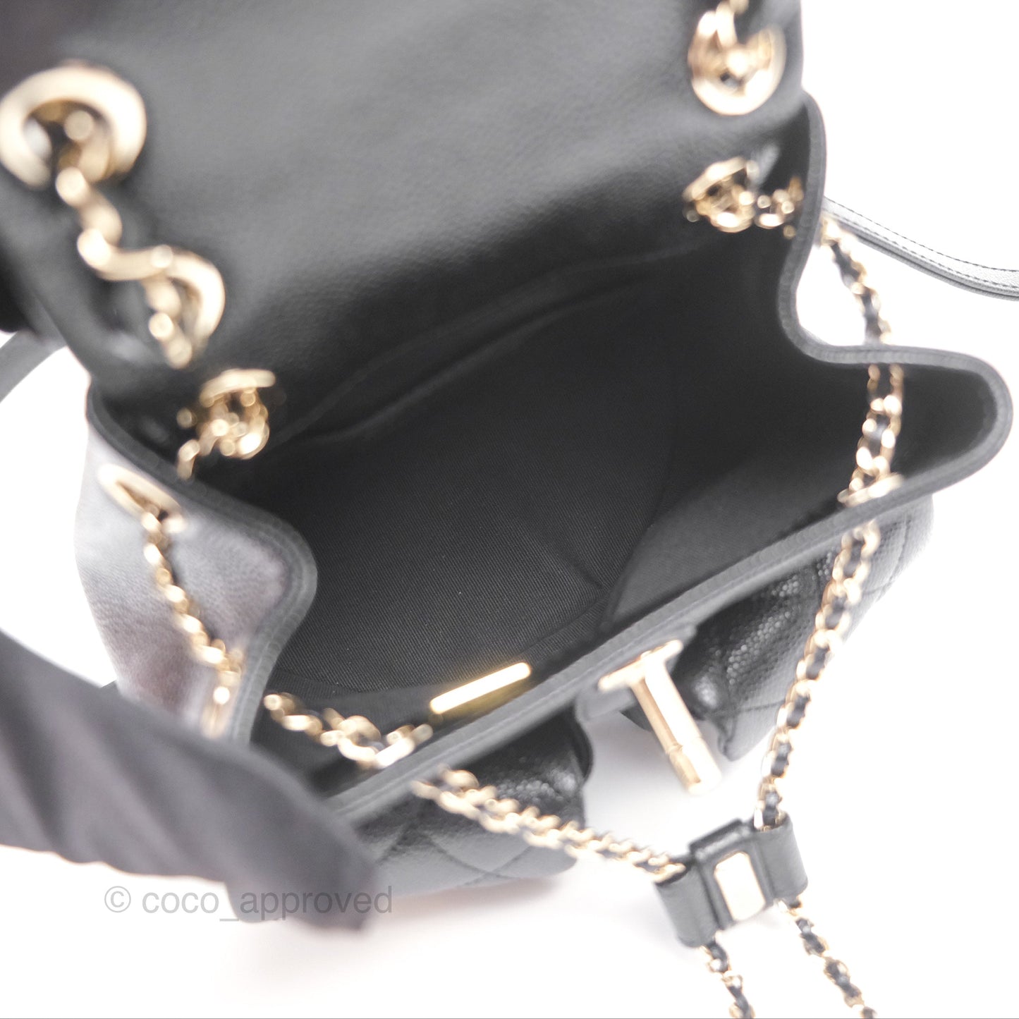Chanel Duma Backpack Small Black Caviar Gold Hardware