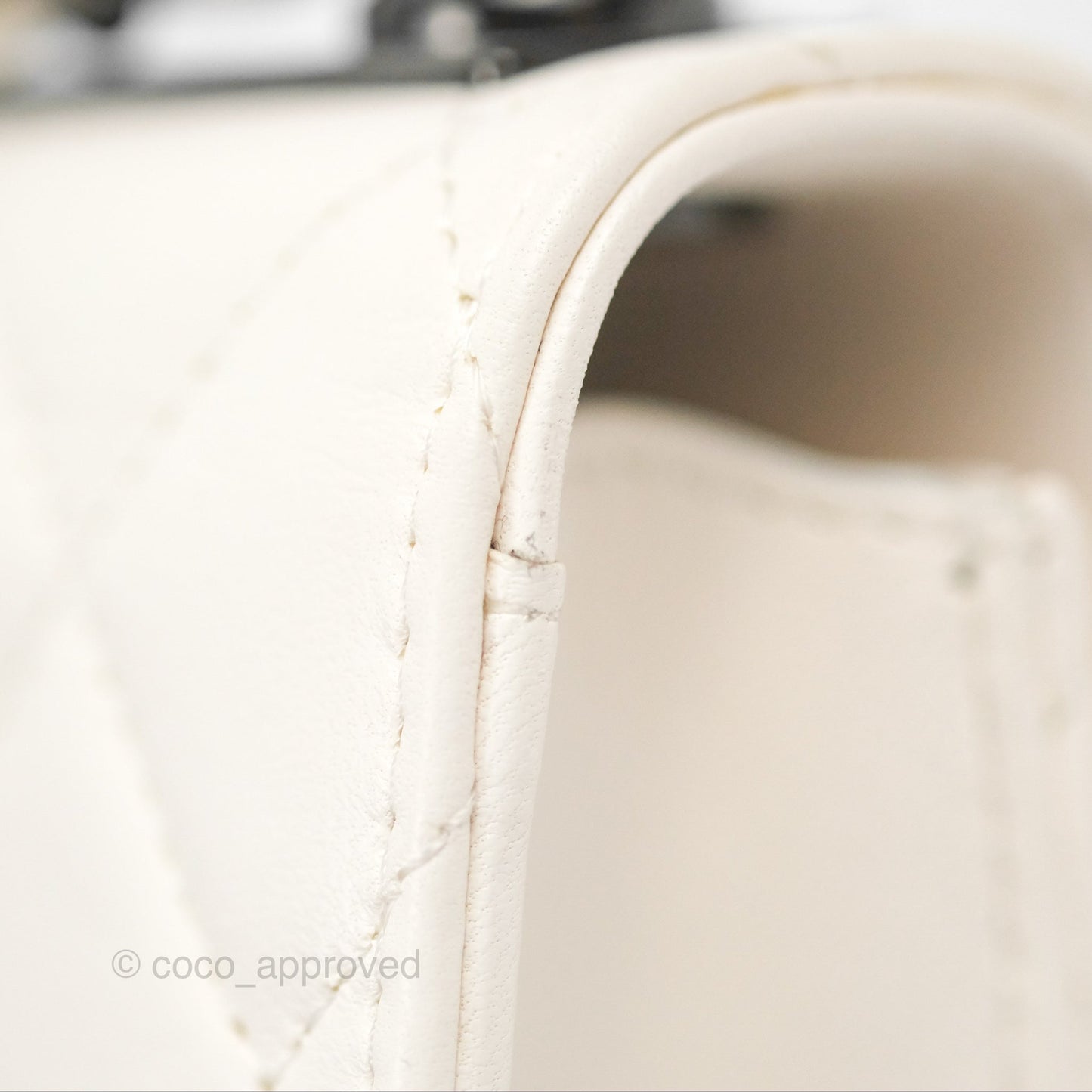 Chanel Mini Quilted Trendy CC Clutch With Chain White Lambskin Black Hardware