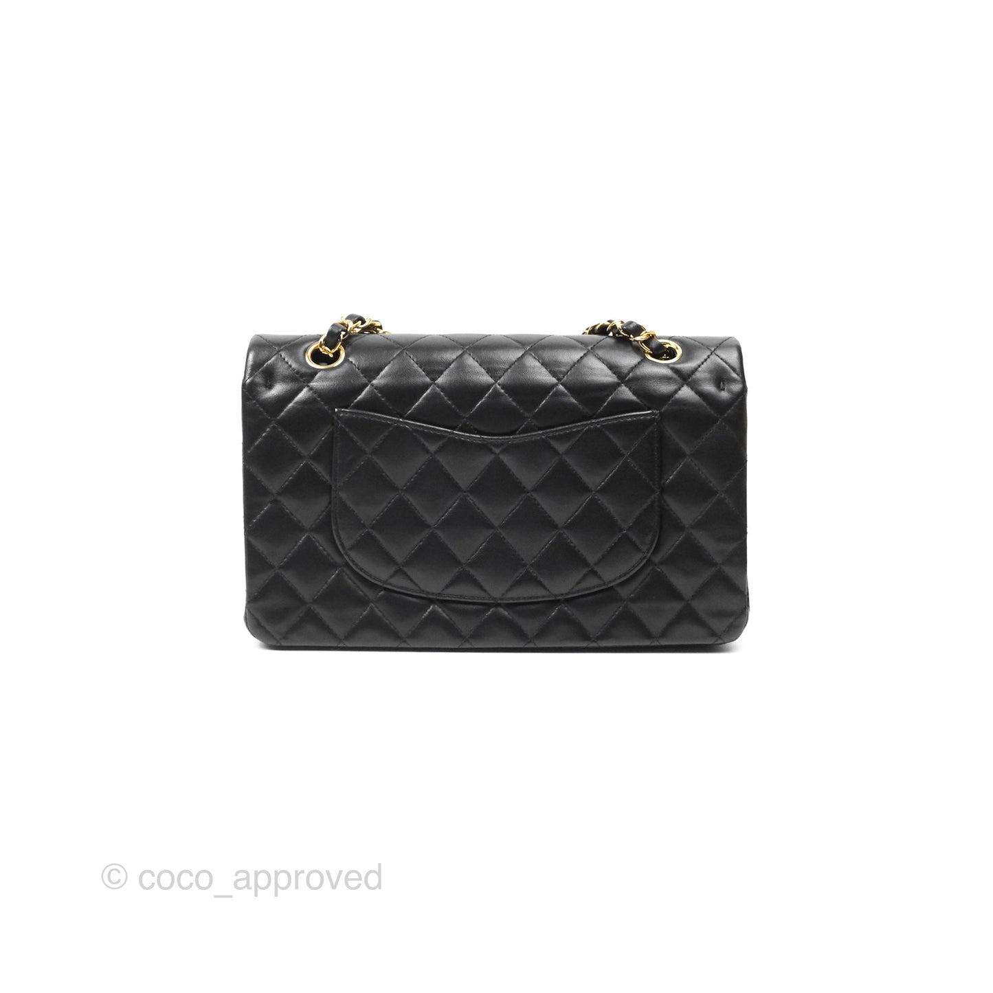 Chanel Classic M/L Medium Flap Quilted Black Lambskin Gold Hardware