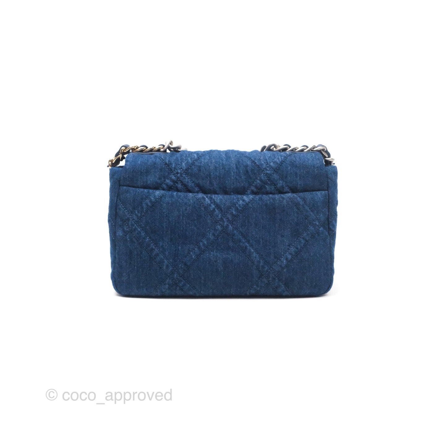 Chanel 19 Small Denim Fabric Mixed Hardware 22P