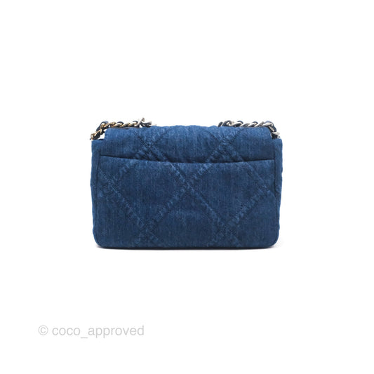 Chanel 19 Small Denim Fabric Mixed Hardware 22P