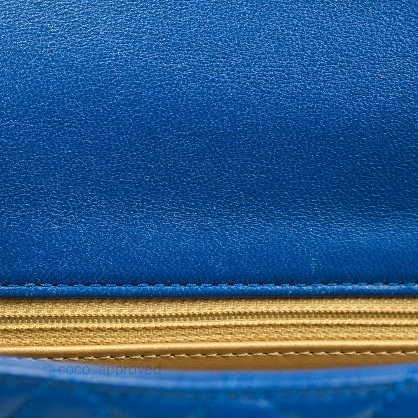 Chanel Pearl Crush Mini Rectangular Blue Lambskin Aged Gold Hardware
