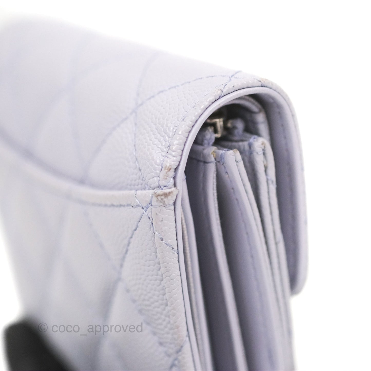 Chanel Classic Short Flap Wallet Lilac Caviar Silver Hardware