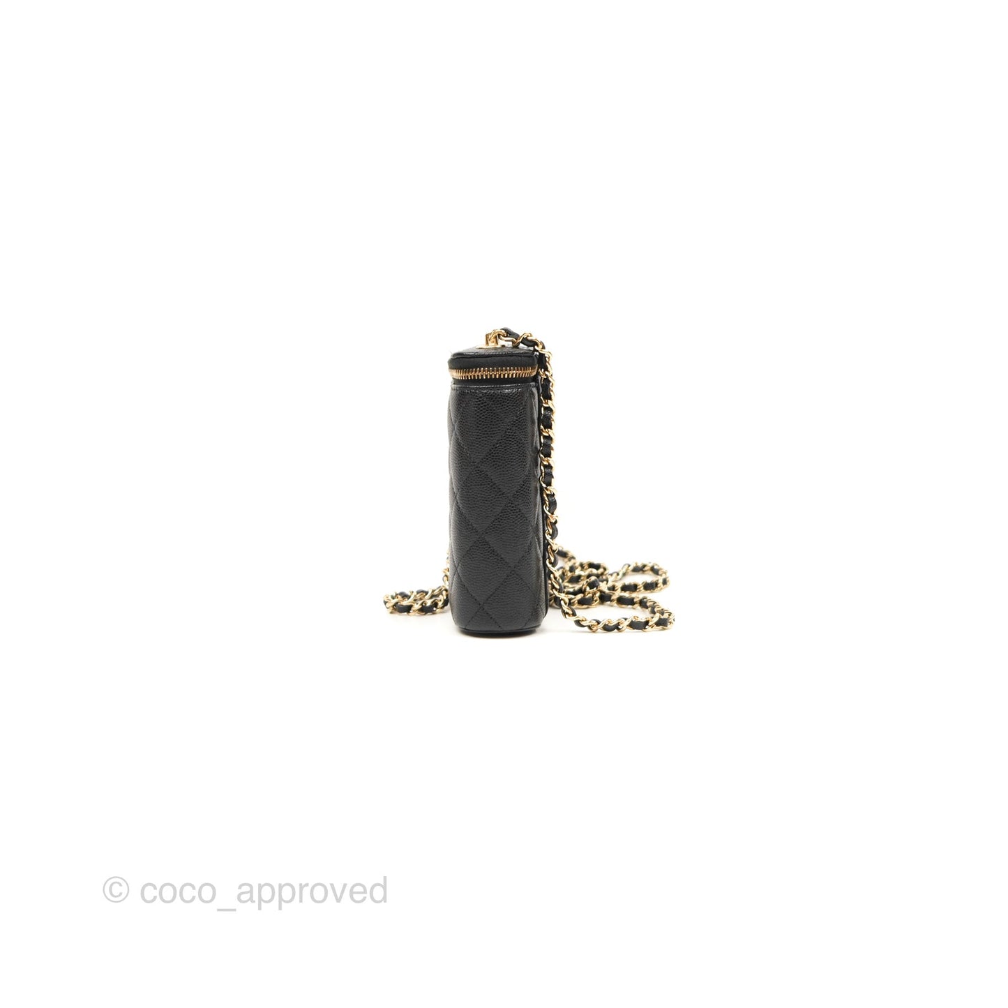 Chanel Classic Mini Vanity With Chain Black Caviar Gold Hardware