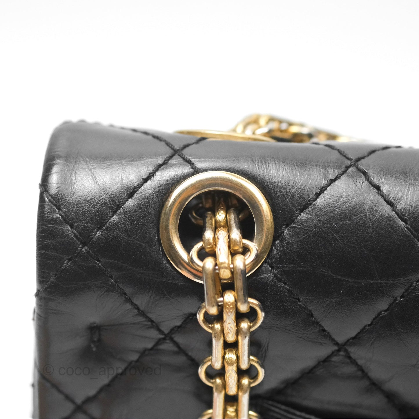 Chanel Reissue 225 Quilted Black Aged Calfskin Aged Gold Hardware