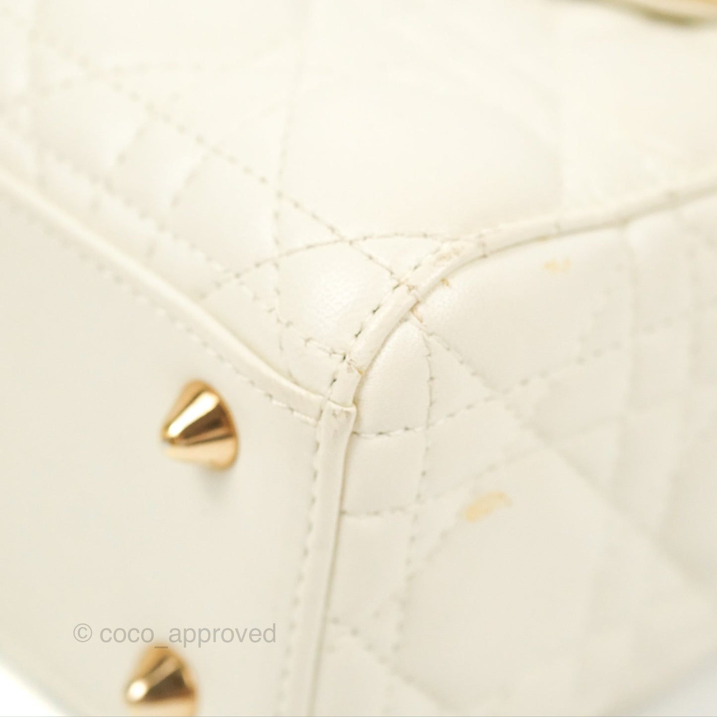 Christian Dior My ABCDior Lady Dior Bag Cannage Lambskin White Gold Hardware