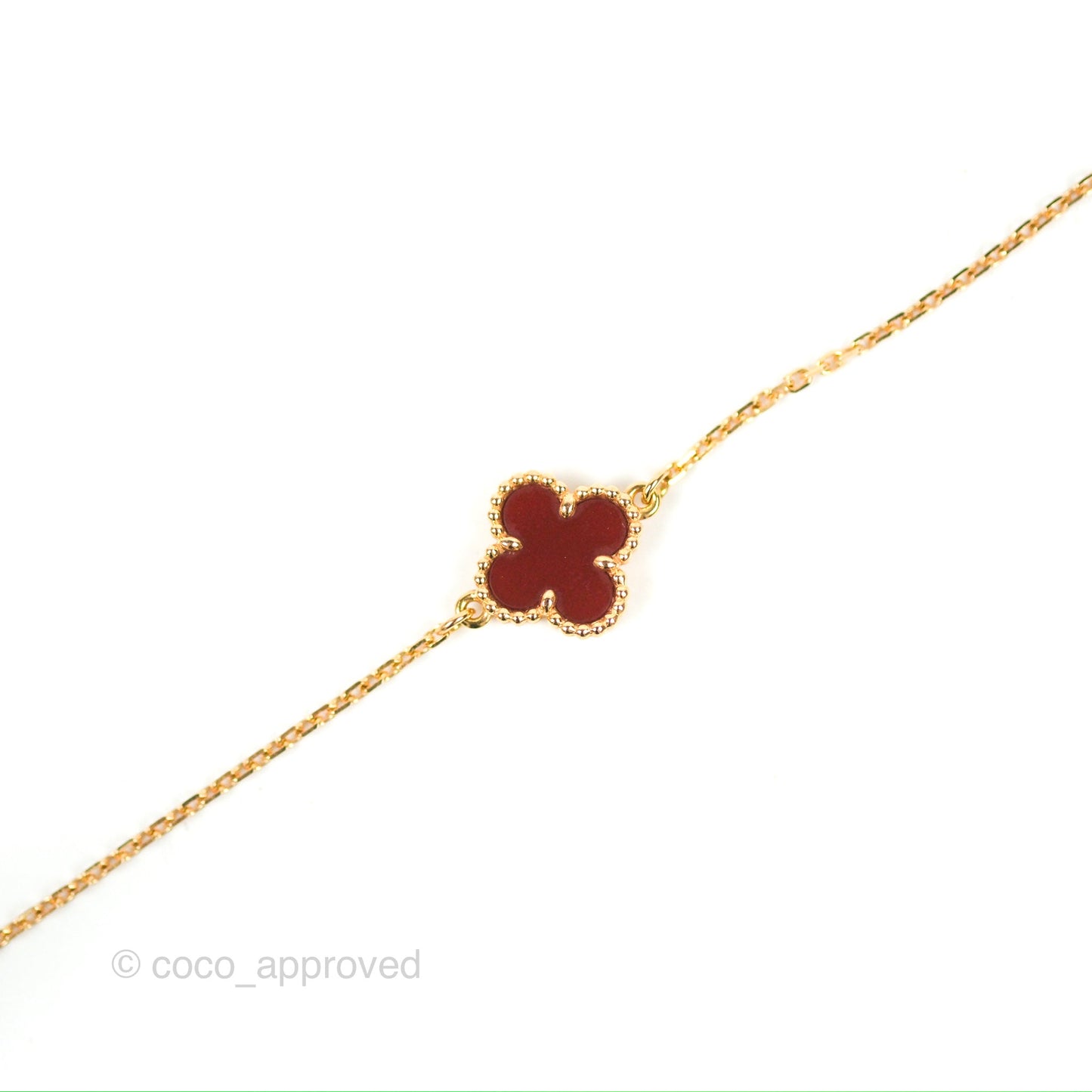 Van Cleef & Arpels Sweet Alhambra Bracelet Red Carnelian Rose Gold