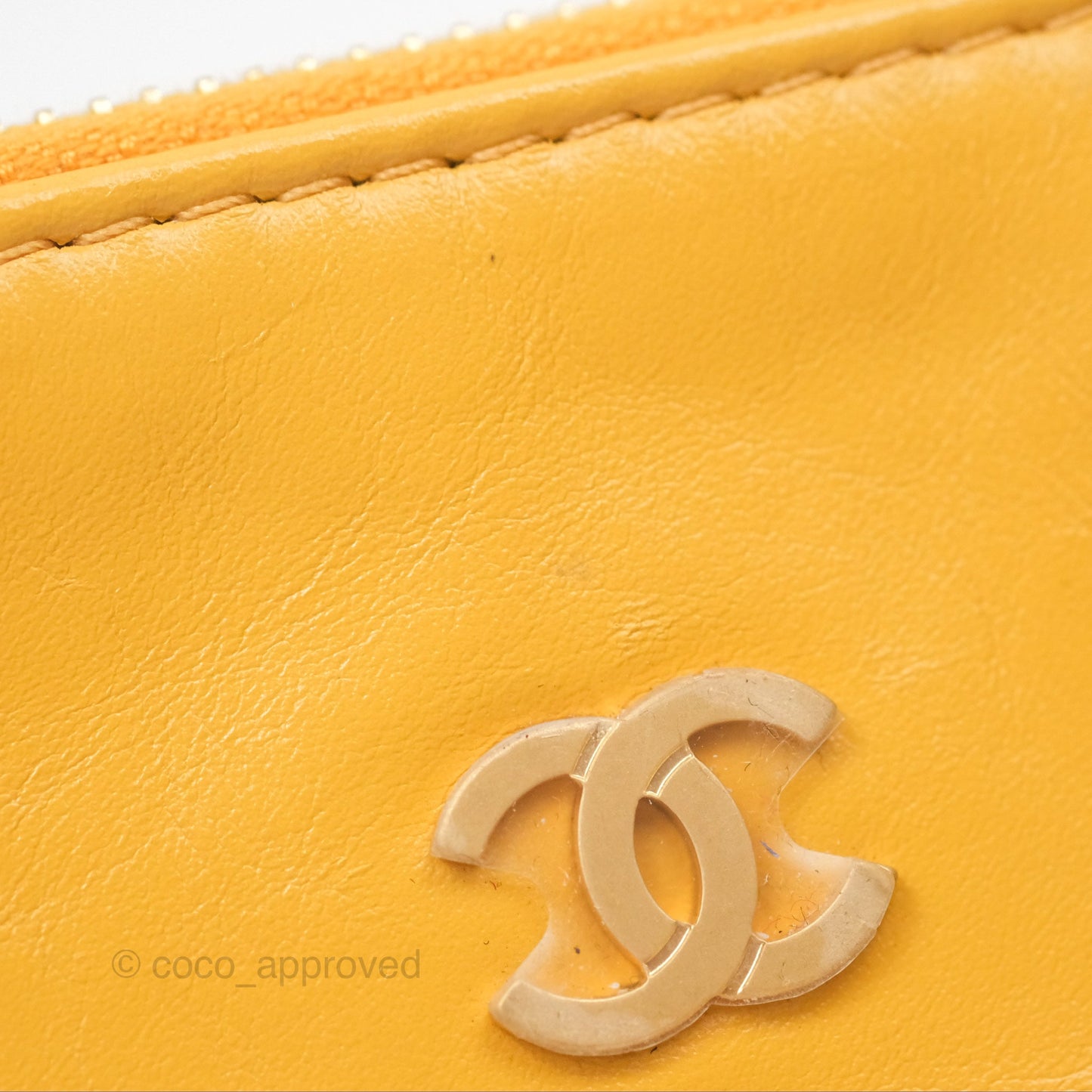 Chanel 22 Small Mustard Yellow Shiny Aged Calfskin Aged Gold Hardware