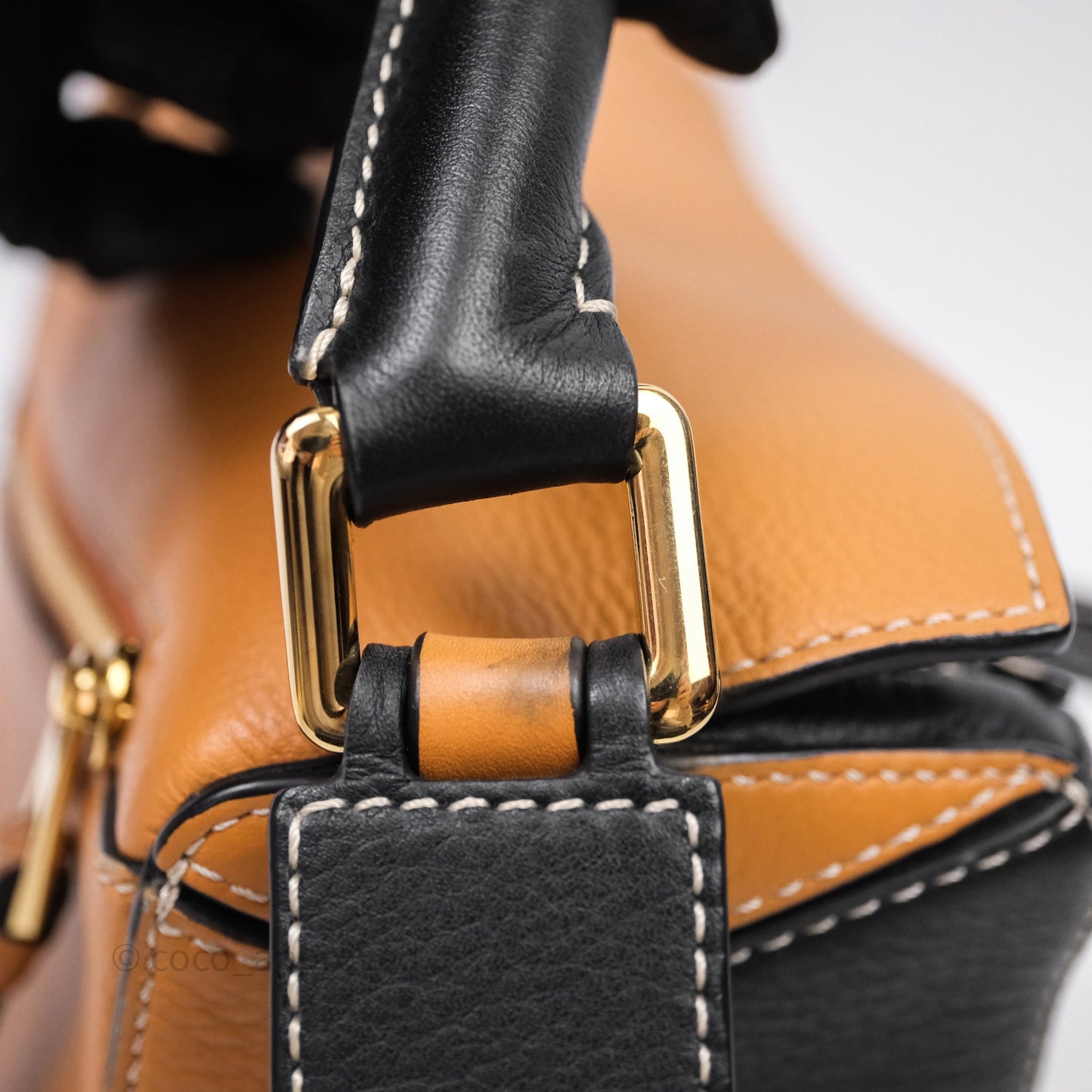 Loewe Small Puzzle Bag Amber/ Light Oat Calfskin Gold Hardware